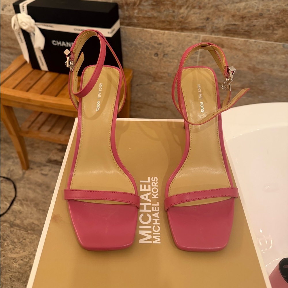 Michael Kors Hot Pink Ankle-Strap Heels